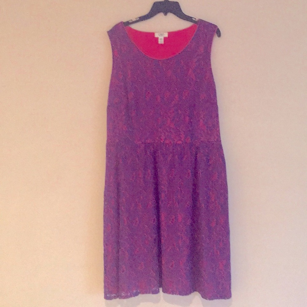 Stunning pink and purple lace dress